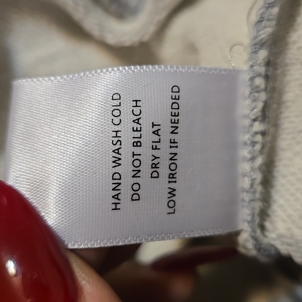EVIDNT Women's Back Tie Crewneck Sweatshirt Gray & White Size L NWT - Picture 14 of 14